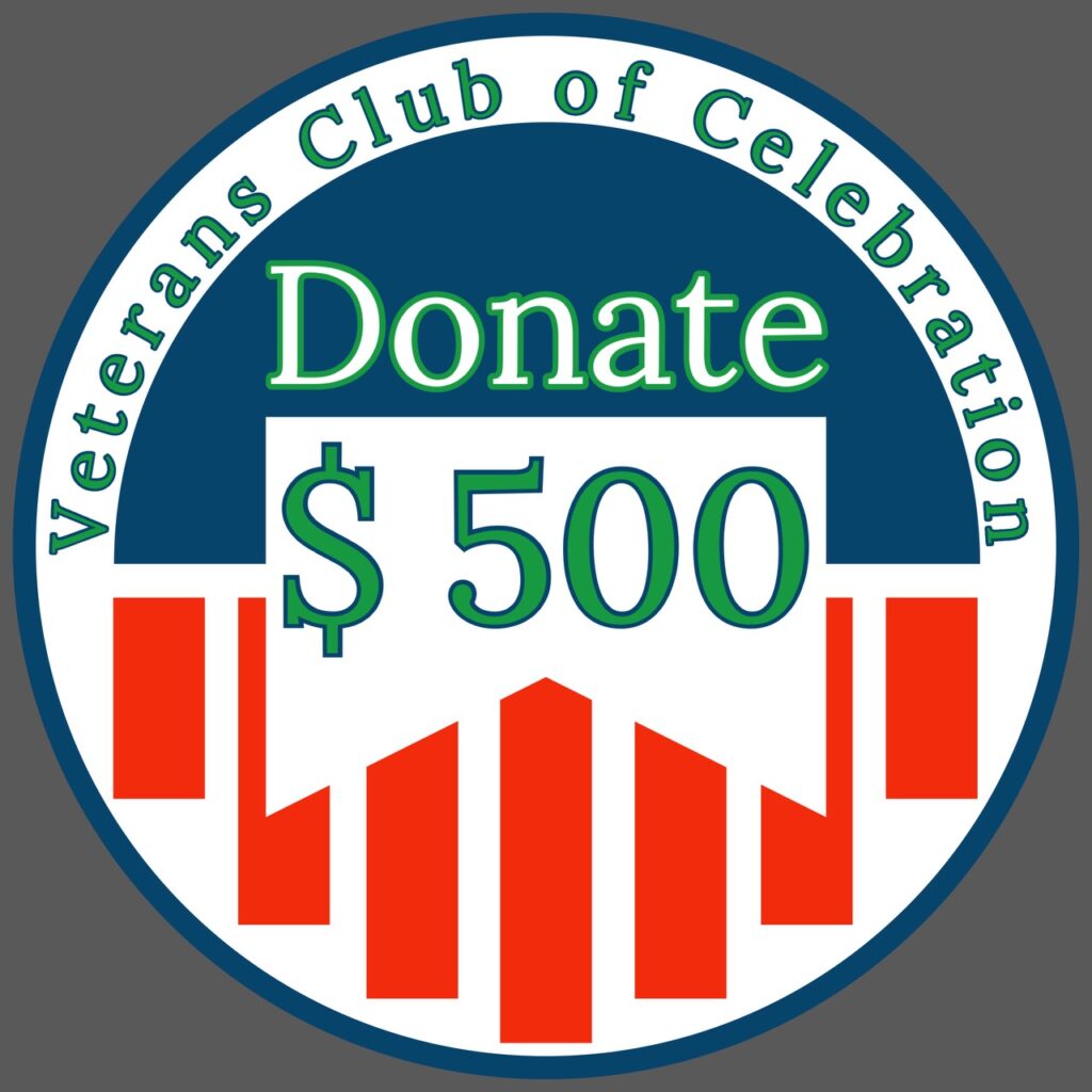 Donation 500 VETERANS CLUB OF CELEBRATION