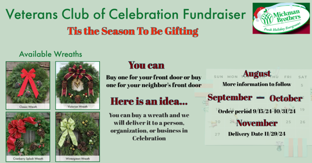 Buy your Holiday Wreaths on sale Sept 15