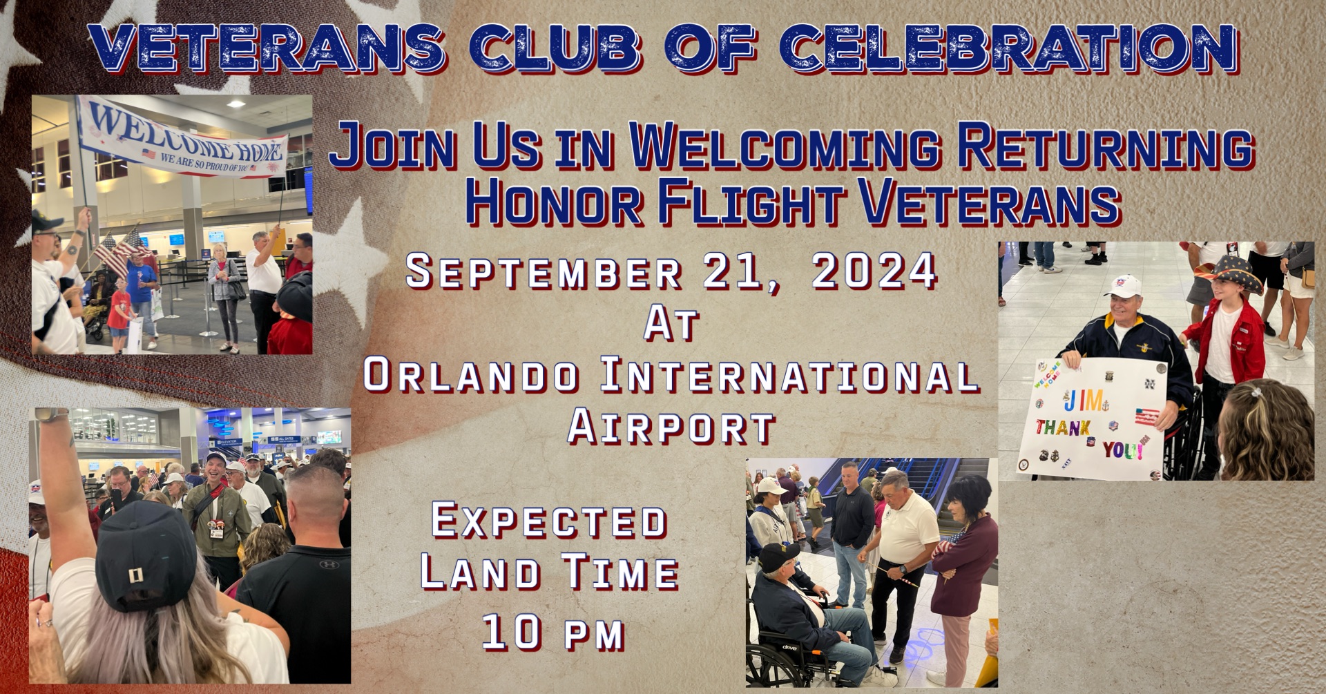 Honor Flight Welcome Home at Orlando Intl Airport Sep 21 2024