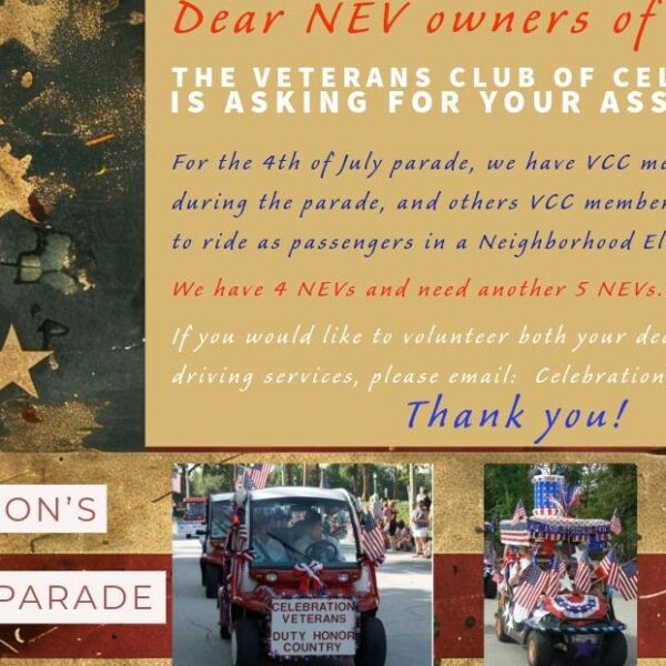 NEVs Needed for 4th of July Parade