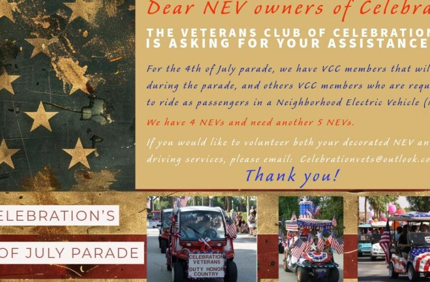 NEVs Needed for 4th of July Parade